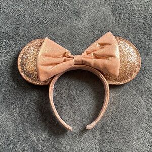 Authentic Disney Parks Briar Rose Gold Glitter Minnie Mouse Ears